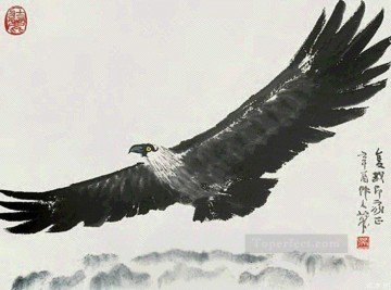 Wu zuoren un águila tradicional china Pinturas al óleo
